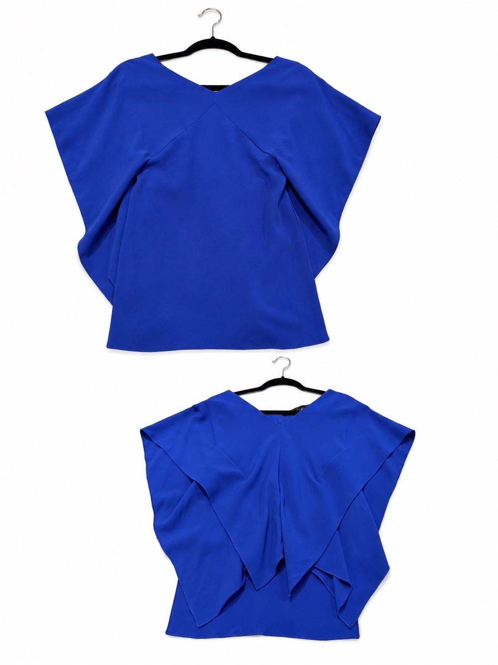 Hermes Cobalt Blue Draped Flutter-Sleeve Tunic